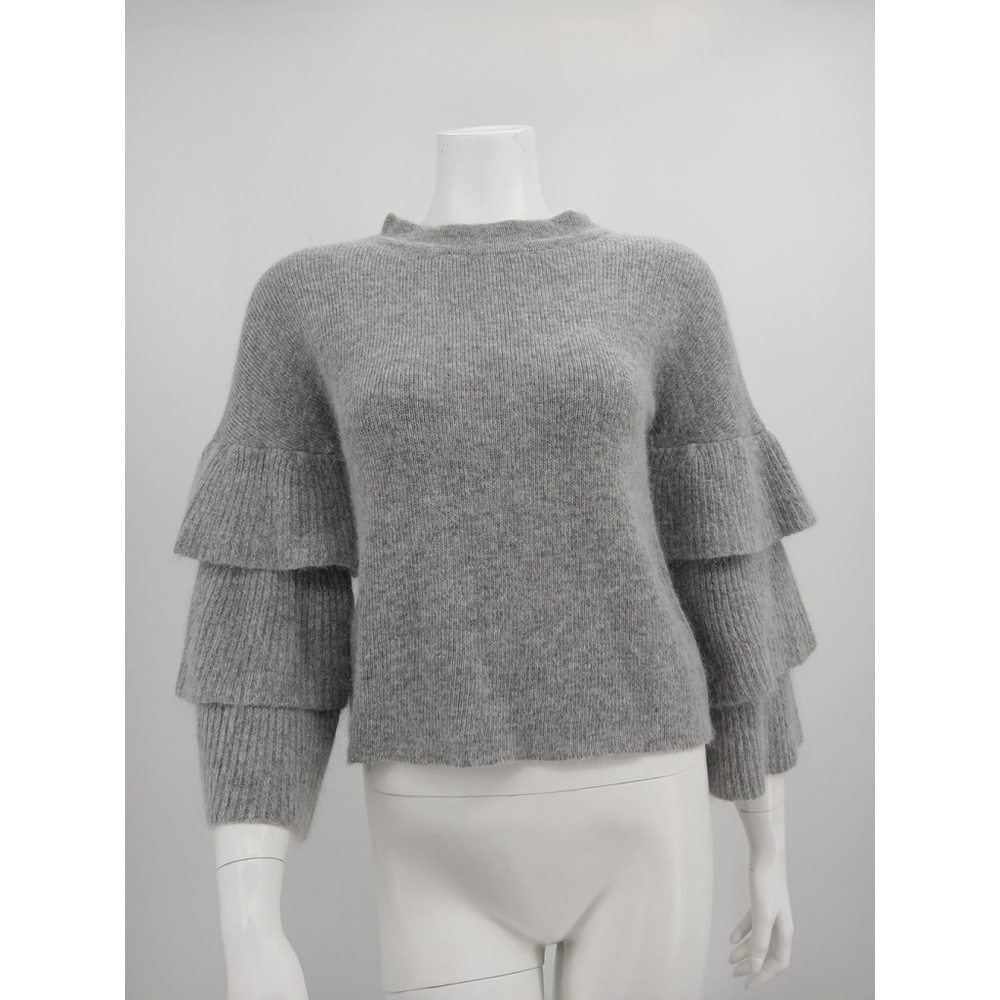 Endless Rose Waterfall 3/4 Sleeve Mohair Blend Gray Sweater Size Small
